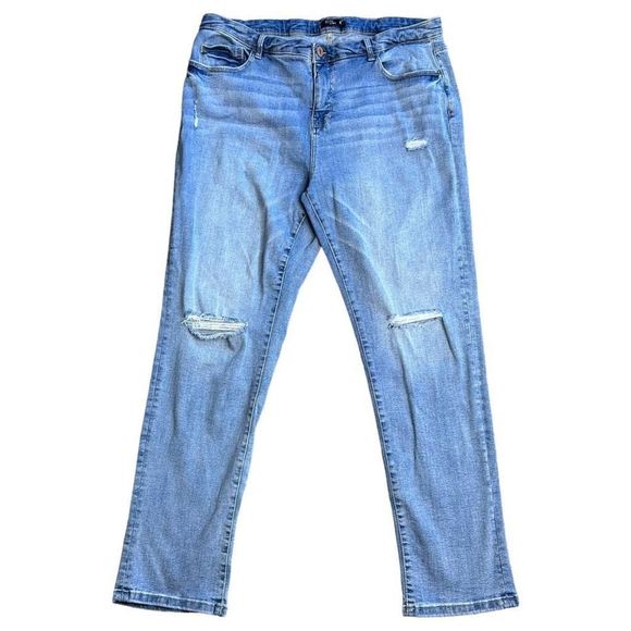 Stitch Star Plus Size 18 Distressed High Rise Skinny Jeans EUC Cotton Blend - Picture 1 of 13